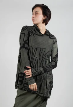 Tunic Dress with Lettering Design in Camp Print