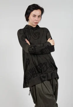 Tunic Dress with Lettering Design in Jungle Print