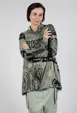 Tunic Dress with Lettering Design in Defender Print