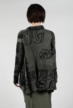 Tunic Dress with Lettering Design in Camp Print