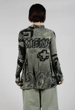 Tunic Dress with Lettering Design in Defender Print