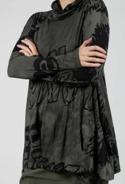 Tunic Dress with Lettering Design in Camp Print