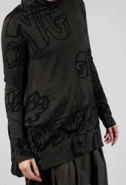 Tunic Dress with Lettering Design in Jungle Print