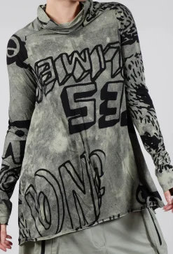 Tunic Dress with Lettering Design in Defender Print