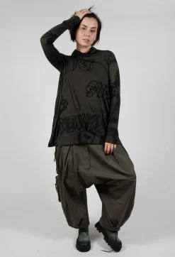Tunic Dress with Lettering Design in Jungle Print
