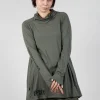 Tunic Dress with Placed Print in Camp Shiny Print