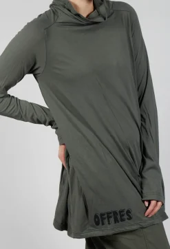 Tunic Dress with Placed Print in Camp Shiny Print