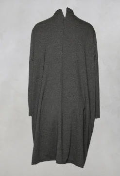 Tunic Jumper Dress with Print in Grey and White
