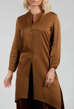 Tunic Shirt Dress in Rust