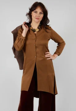 Tunic Shirt Dress in Rust