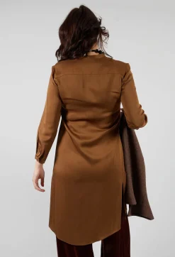Tunic Shirt Dress in Rust