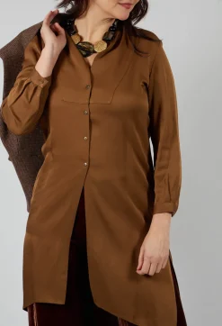 Tunic Shirt Dress in Rust