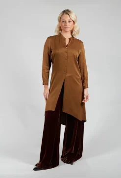 Tunic Shirt Dress in Rust