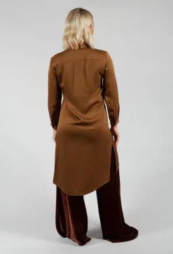 Tunic Shirt Dress in Rust