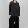 Tunic Top in Felpa and Raso di Viscosa Grey Storm