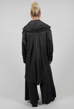 Tunic Top in Felpa and Raso di Viscosa Grey Storm