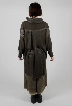 Tunic Top in Felpa and Raso di Viscosa Green Tuscany
