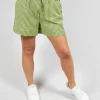 Turn Up Shorts in Green Check