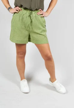 Turn Up Shorts in Green Check