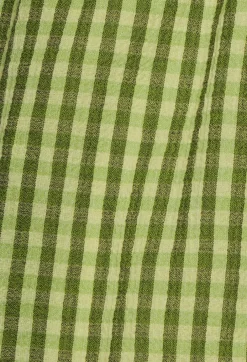Turn Up Shorts in Green Check