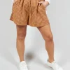 Turn Up Shorts in Orange Check