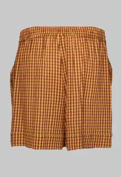 Turn Up Shorts in Orange Check