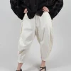 Turn Up Trouser in Cream