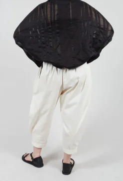 Turn Up Trouser in Cream