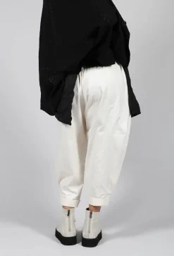 Turn Up Trouser in Cream