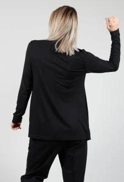 Turtle Neck Kord Top with Logo in Black