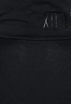 Turtle Neck Kord Top with Logo in Dark Blue