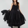 Tutu Mesh Dress in Black