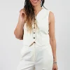 Twill Waistcoat in Cream