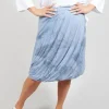 Twist Hem Skirt in Blue Print