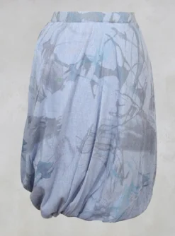 Twist Hem Skirt in Blue Print