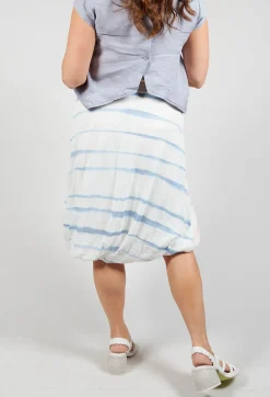 Twist Hem Skirt in Cornflower/Rose Stripe