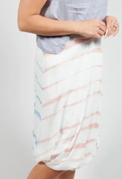 Twist Hem Skirt in Cornflower/Rose Stripe