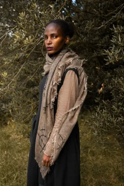 Two Toned Scarf in Grey/Brown