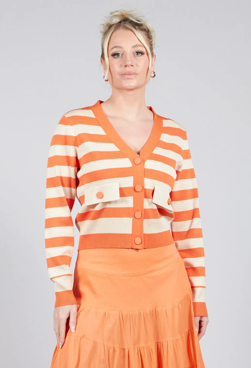 Umberta Cardigan in Orange Stripe