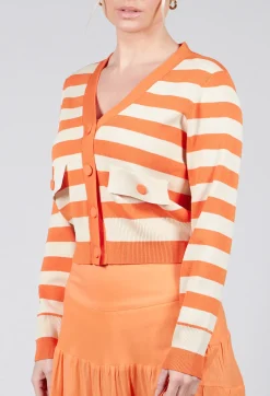 Umberta Cardigan in Orange Stripe