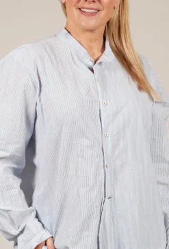 Unisex Charles Shirt in Blue Stripes