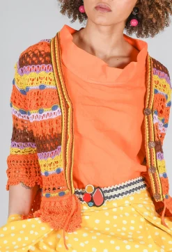 Uruguay Cardigan in Orange