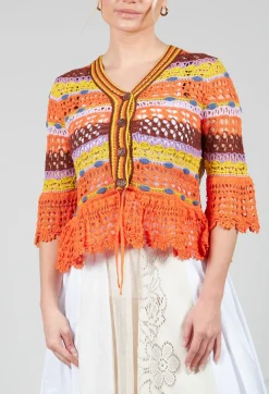 Uruguay Cardigan in Orange