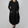 Utility Dress with Long Sleeves in Black