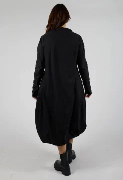 Utility Dress with Long Sleeves in Black