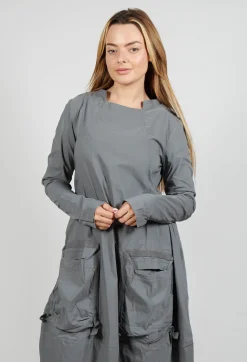 Utility Dress with Long Sleeves in Rock