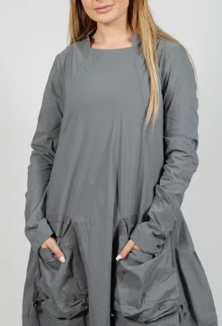 Utility Dress with Long Sleeves in Rock