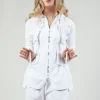 Utility Jacket with Hood in White