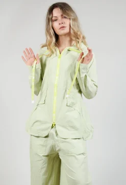 Utility Jacket with Hood in Sun Check