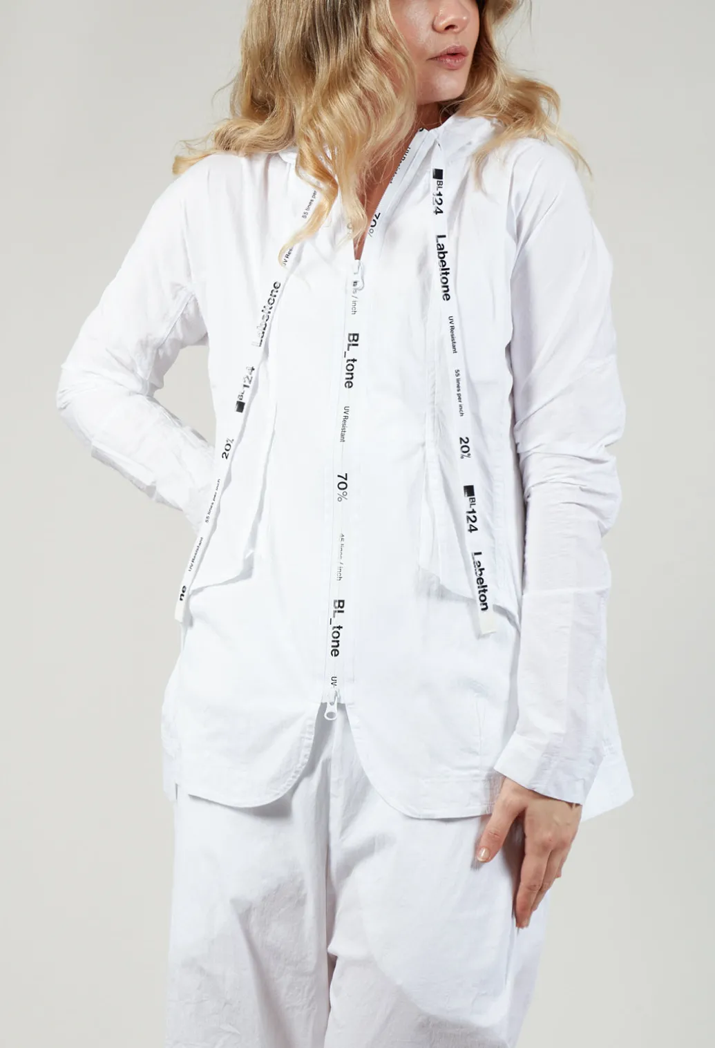 Utility Jacket with Hood in White